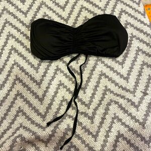 black strapless bathing suit top tie the back